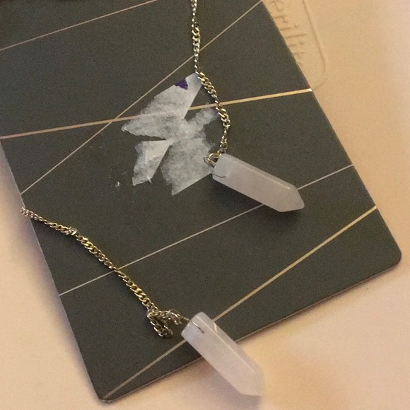 Bauble Bar Gold Lariat Necklace, Pink With Quartz - Picture 4 of 6